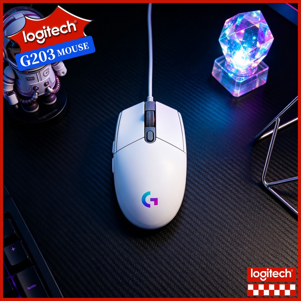 Logitech Mouse G203 - Logitech G203 Kabelgebundene Gaming-Maus, schnelle Tastenansprechzeiten,