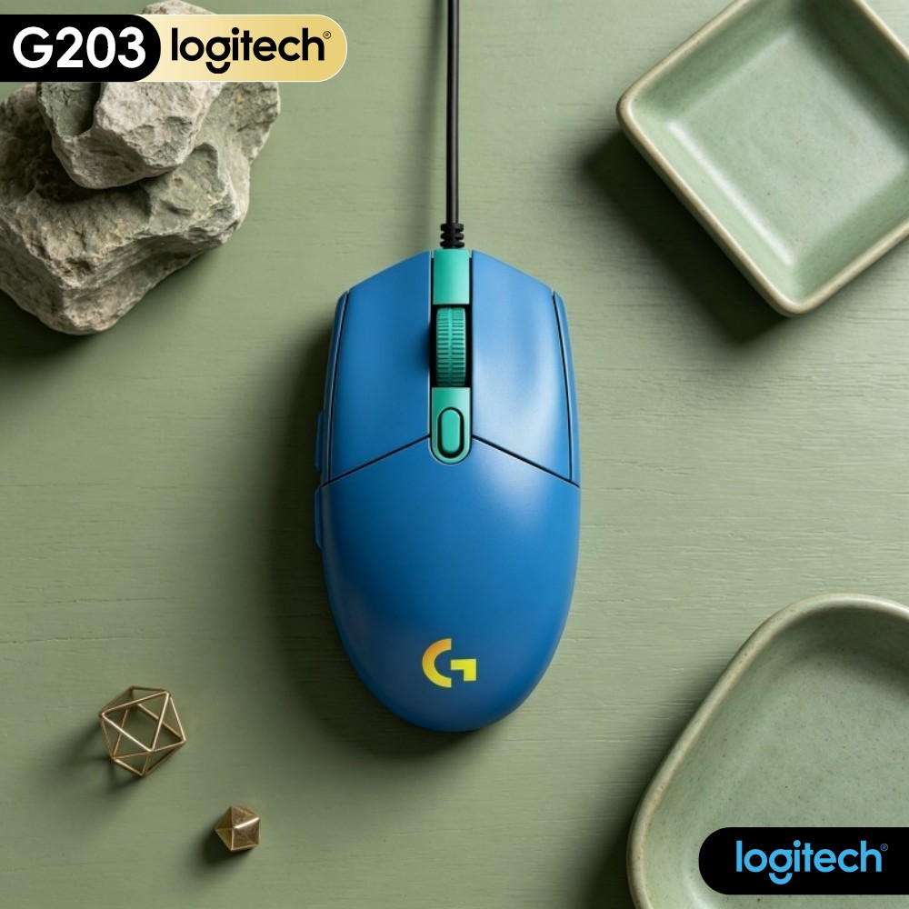 Logitech Mouse G203 - Logitech G203 Kabelgebundene Gaming-Maus, optimierte Handform,