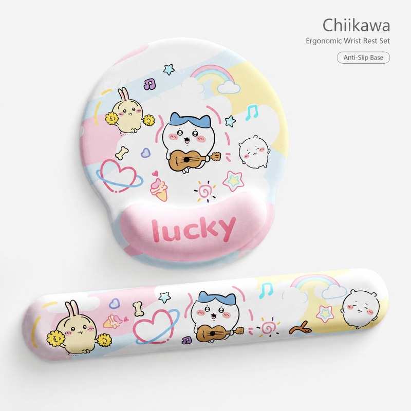 Laptop Editing Accessories - Niedliches Chiikawa Ergonomisches Mauspad mit Handgelenkauflage,