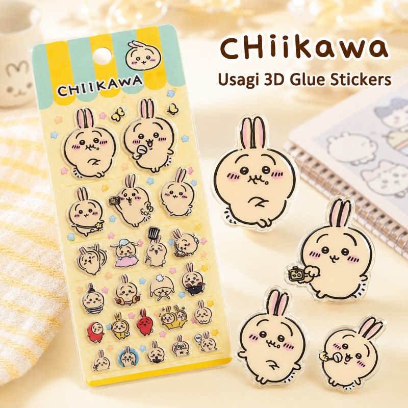Laptop Editing Accessories - Niedliche Chiikawa Usagi 3D Klebeaufkleber, Süße