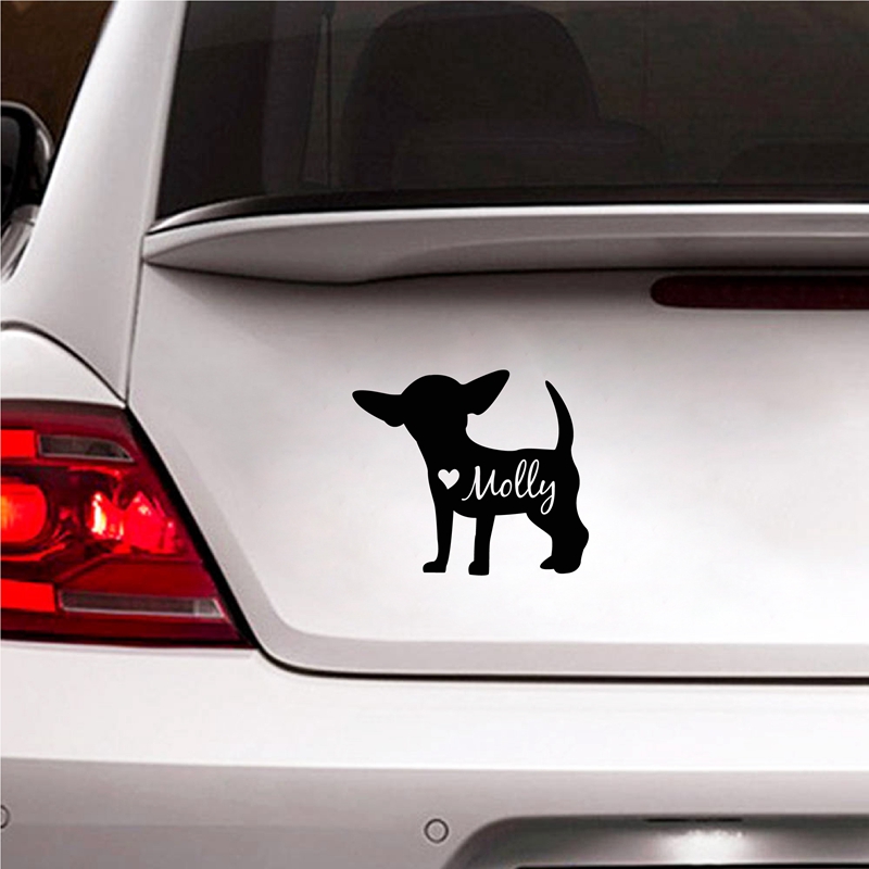 Laptop Accessories Name - Niedlicher Chihuahua-Aufkleber, personalisierter Hund mit Namen,